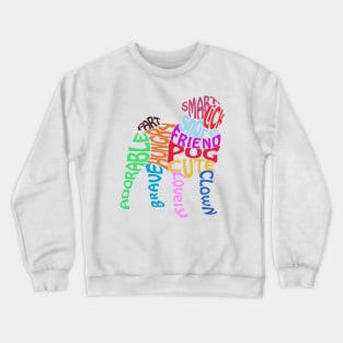 Pug Word Cloud Crewneck Sweatshirt